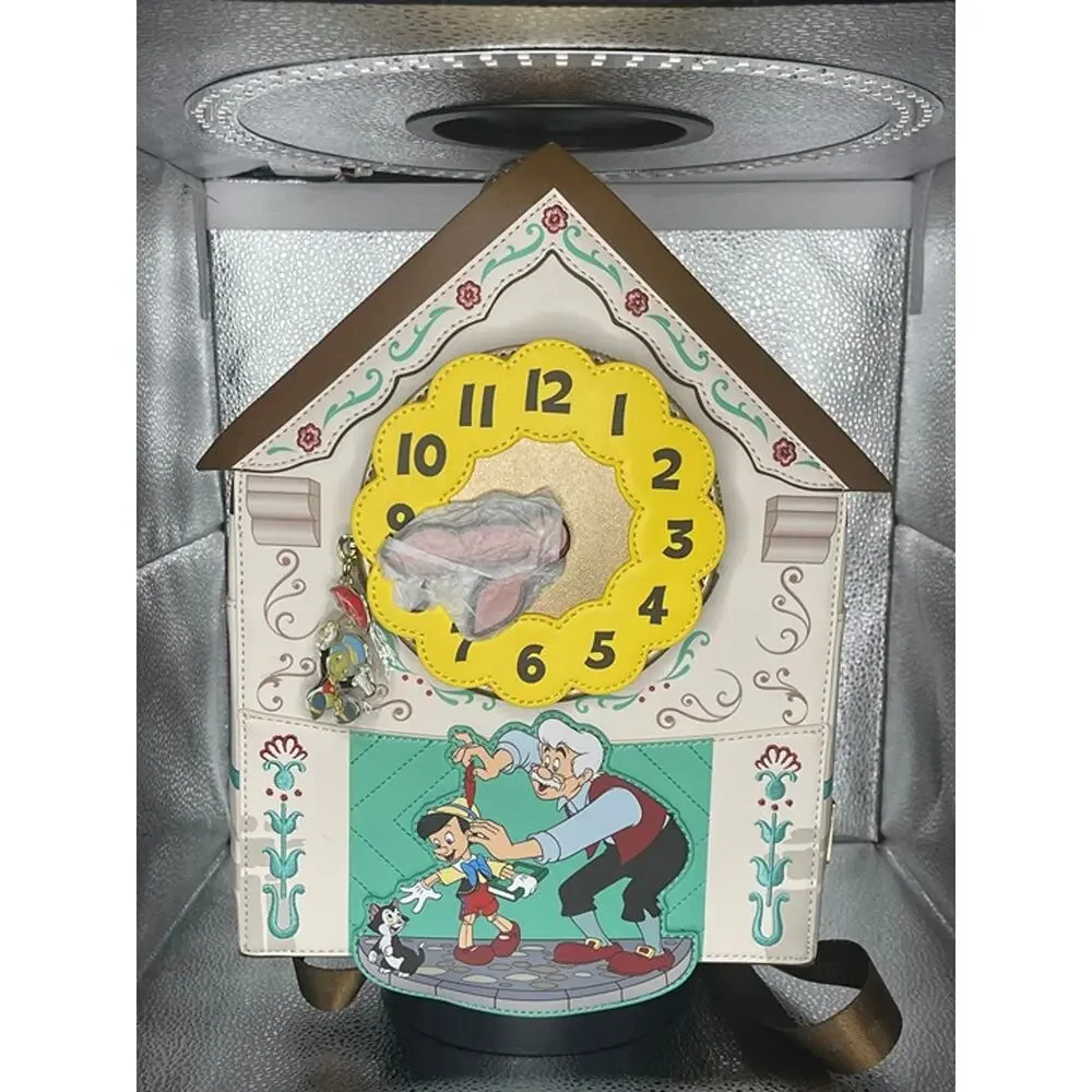 Loungefly Wondercon Disney Pinocchio Cuckoo Clock House Mini Backpack Brown NWT